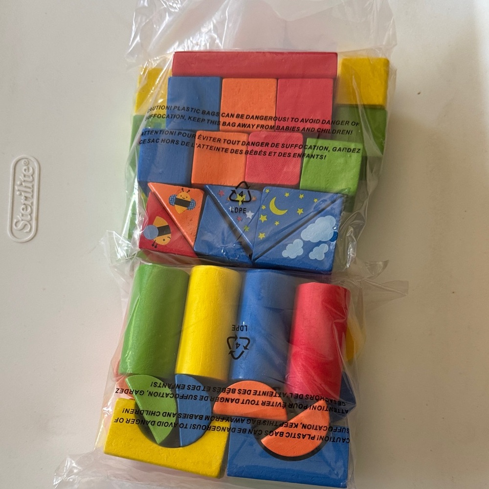 Colorful Wooden Block Set - Bright Multicolor